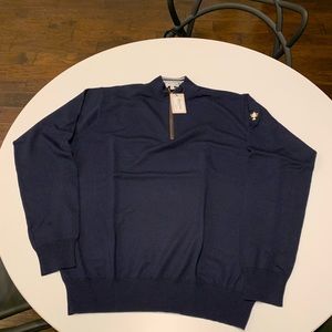 Brand New with tags Peter Millar trimmed 1/4 zip sweater.